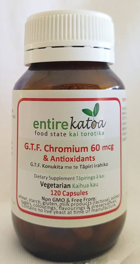 Entire Katoa Food State G.T.F. Chromium 60 mcg & Antioxidants; 120 CAPSULES