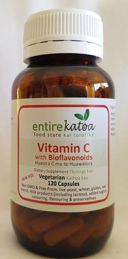 Entire Katoa Food State Vitamin C + Bioflavonoids_120 CAPS NEW